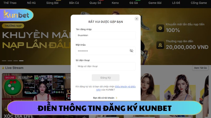 Điền chính xác thông tin lên biểu mẫu tạo tài khoản